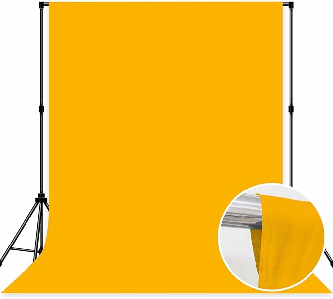 Photo Backdrop Yellow Background Fabric Professional Photography Solution 8x10ft Seamless Design Eliminate Wrinkles Short Video Food Photography Summer Theme Event