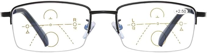 Progressive Multifocus Computer Reading Glasses Blue Light Blocking No Line Lenses Multifocal Readers for Men and Women