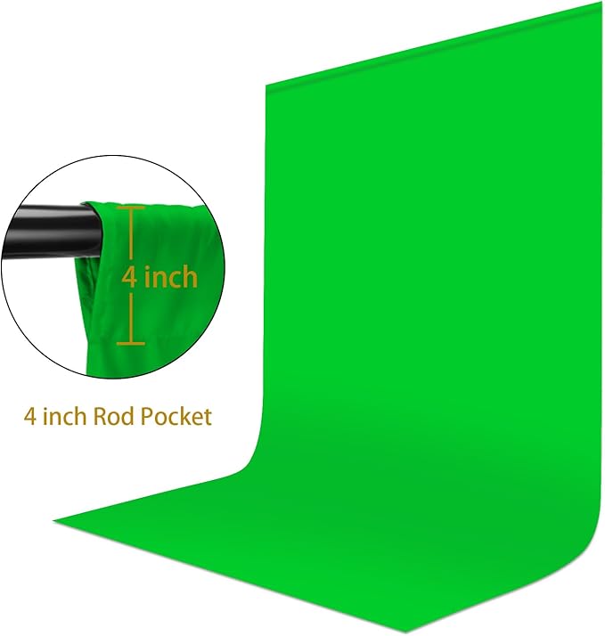 UTEBIT Green Screen Backdrop, 6x9 ft Photography Chroma Key Greenscreen Background Sheet for Background Removal, Thick Polyester Fabric Cloth Sheet for Photoshoot Video, Live Streaming (Backdrop Only)