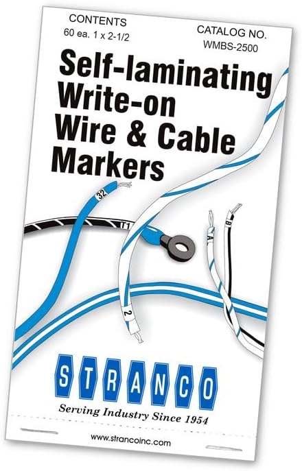 Premium Wire Marker Book for Cable Management, Vinyl-Coated, High-Tack Adhesive, Electric Panel Wire Label Stickers - 10 Pages Per Book