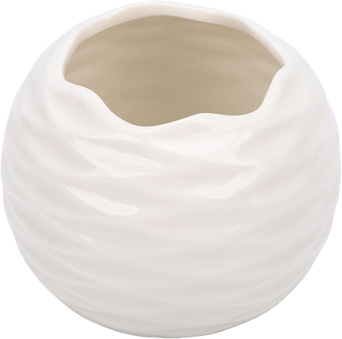 MAVIS LAVEN Nordic Ceramic Candle Holder Minimalist Tea Light Holder Hand Cast Texture for Scented Candles Ceramic Bowl for Living Room Dining Table Bedroom Holiday Decor (White)
