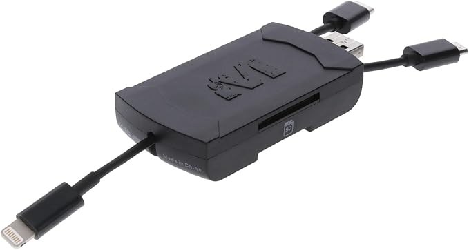 MUDDY 4-in-1 Multi Card Reader for Trail Camera Image and Video Viewing with OTG Support and Apple and Android Compatibility (Black)