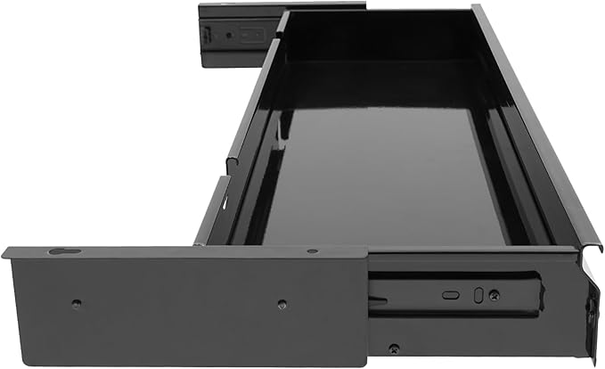 33" Under Desk Drawer Slide Out For Office Desk, Storage Organizer For Sit Stand Workstation, Black