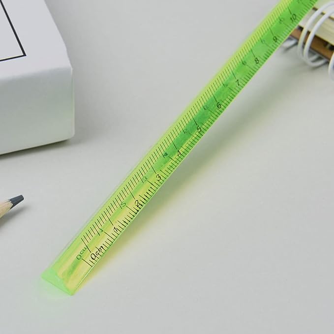 Triangular Ruler 15CM Plastic Straight Ruler Practical Student Stationery Dual Scale Measuring Tool Office School Supplies Random Color