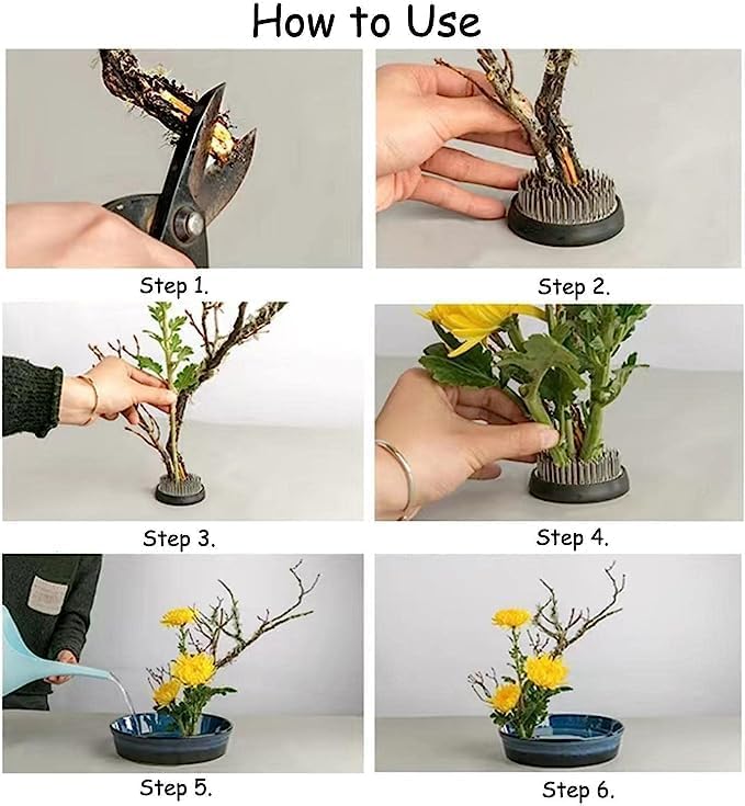 Brass Pin Floral Frog Ikebana Kenzan Flower Arranger Holder with Lead Base Rubber (2.76inch)
