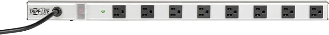 Tripp Lite 8 Outlet Power Strip with Surge Suppression, 6ft. Cord, Metal, 24 in. Length, Life Limited Manufacturer's Warranty (SS240806)
