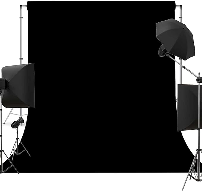 Black Photo Backdrop for Photoshoot Black Background for Photography Photo Backdrop Curtain for Party 8 x 10 FT