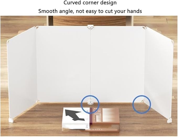 Desk Privacy Divider, Study Partition, Office Privacy Panel, Soundproof Protect Privacy, Foldable Easy to Store, Hard Material White(60CMx30CMx45CM)