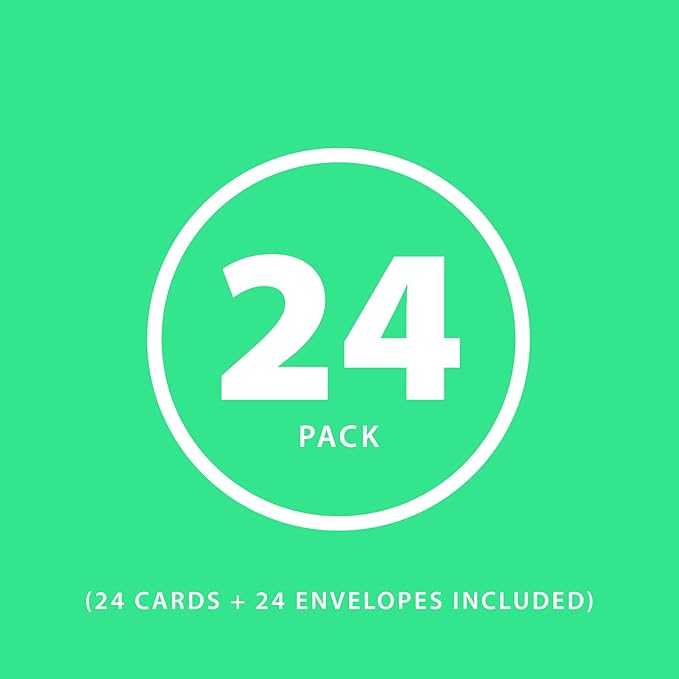 Quni Brand Forest Animals Note Card Set (24 Fold-over Cards and Envelopes)