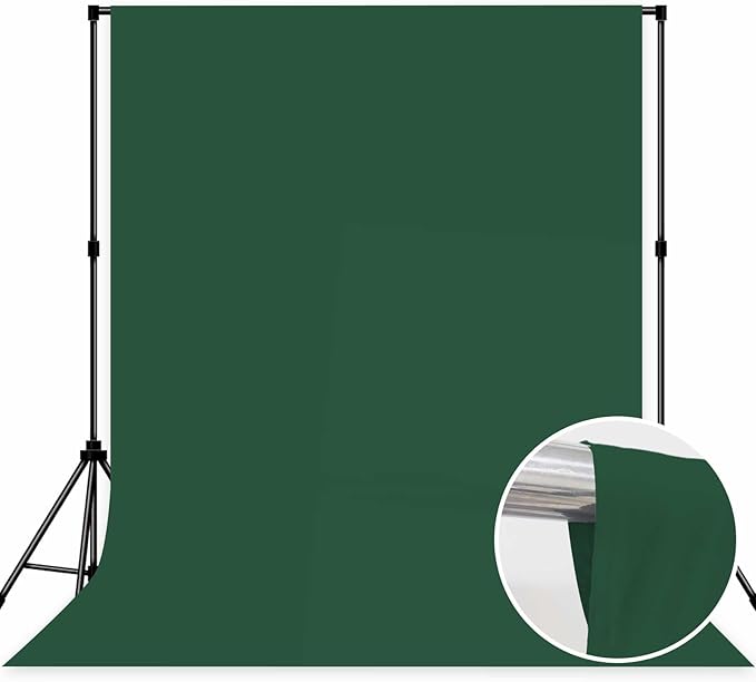Photo Backdrop Deep Green Background Fabric Professional Photography Solution 8x10ft Seamless Design Eliminate Wrinkles Natural Theme Photography and Flower Background