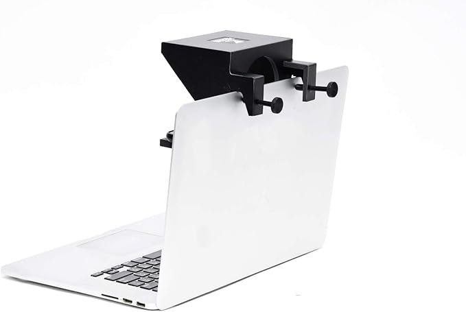 The Original Compact Personal Teleprompter for Video Production. No Studio Required. Perfect for DSLRs, Webcams, and Built-in Laptop Cameras. Use with iOS or Android.