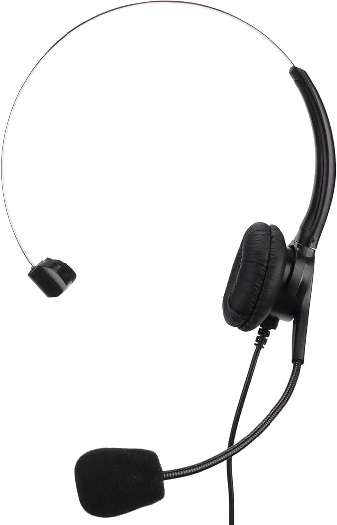 SparkFeng RJ9 Telephone Headset, Professional Call Center Headset with Noise Reduction Microphone, Wired Office Headset for Customer Service, Lightweight Comfortable Earphones with Adjustabl