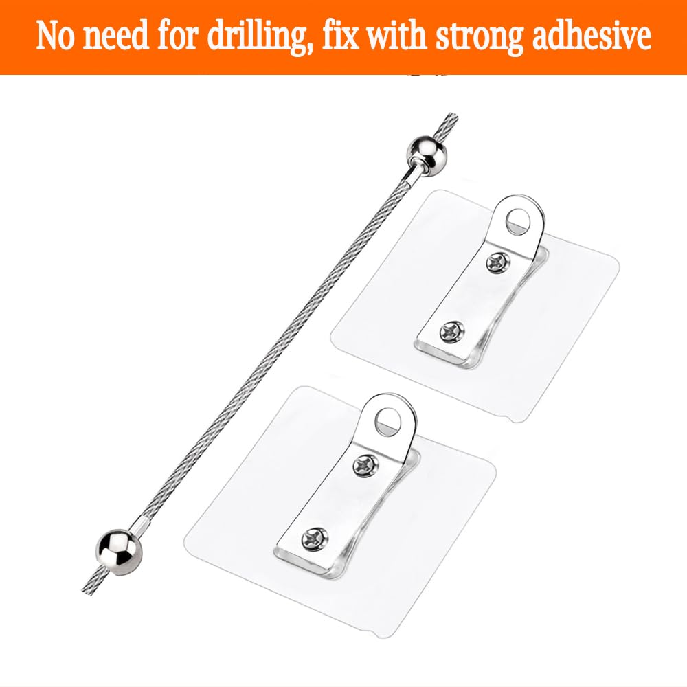 Furniture Anchors 2 Pairs No Drill Heavy Duty Anchors Fridge Lock Adjustable Self-Adhesive Safety Anti Tip Straps for Baby Proofing 220lbs Tension Earthquake Resistant Metal Straps Prevent Falling