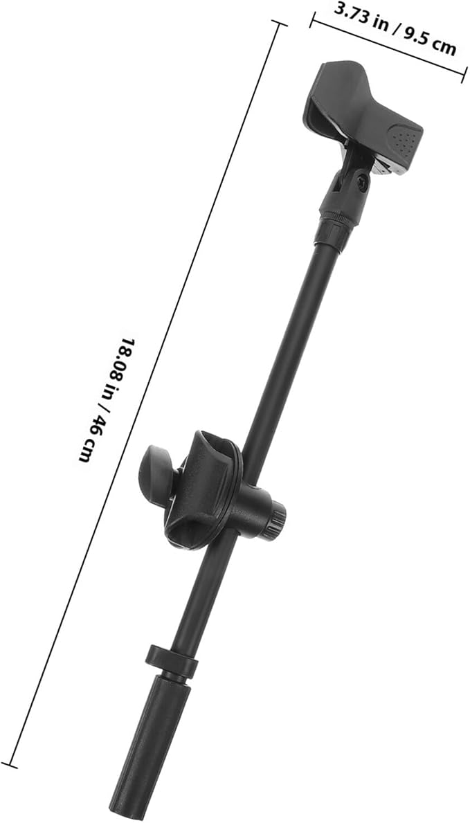 BESPORTBLE Metal Microphone Boom Arm with Dual Mic Clip and Spring Clamp, 350Mm Adjustable Desk Mic Stand Arm for Live Streaming and Recording