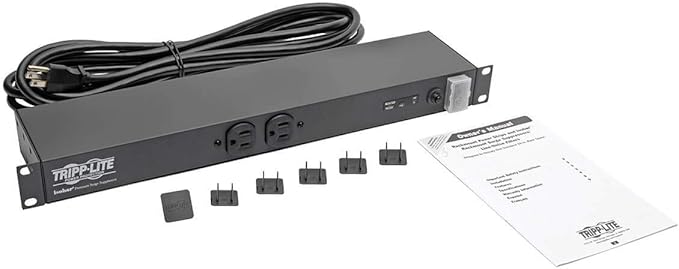 Tripp Lite 12-Outlet Rackmount PDU Isobar Surge Protector Power Strip, 15A, 3840 Joules, 15ft Cord with 5-15P Plug, 1U Rack-Mount, Lifetime Manufacturer's Warranty & $25,000 Insurance (ISOBAR12ULTRA)