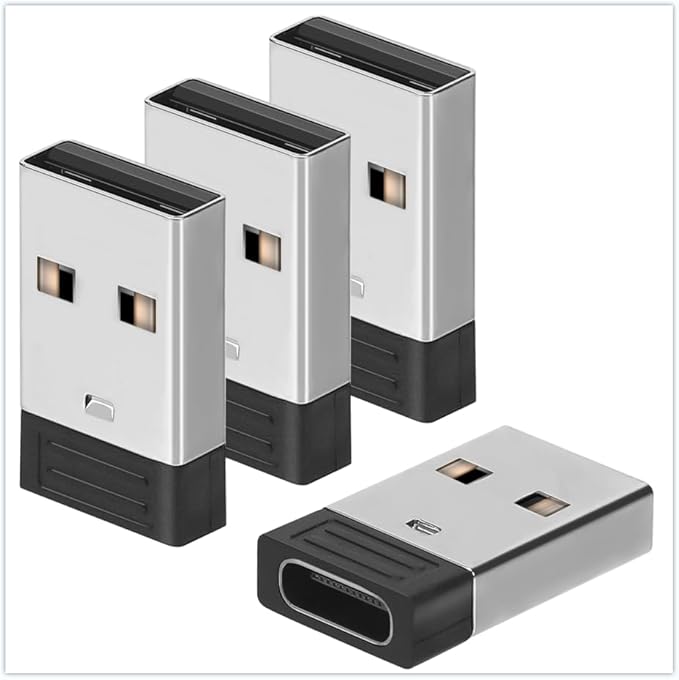 Full Tight USB to USB C Adapter, USB Type A Male to USB Type C Female, Add a Type C for PC/Mac/Car Charger/DC Adapter
