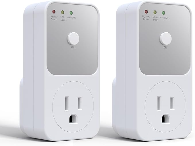 BSEED Single Outlet Surge Protector for Refrigerator, TV, PC & Home Appliance - Wall Surge Protector with Ground & Protected Light Indicators, 120V, 15A, 2 Pack