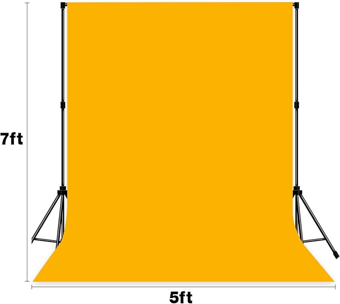 Photo Backdrop Yellow Screen Background Fabric Professional Photography Solution 5x7ft Seamless Design Eliminate Wrinkles Short Video Food Photography Summer Theme Event