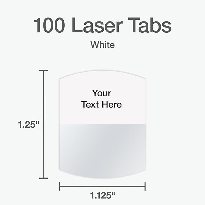 Redi-Tag Products - Redi-Tag - Laser Printable Index Tabs, 1 1/8 in, White, 100/Pack - Sold As 1 Pack - Create permanent professional-quality indexes. - Sturdy plastic self-adhesive tabs attach to any page. - Templates compatible with Windows version o...