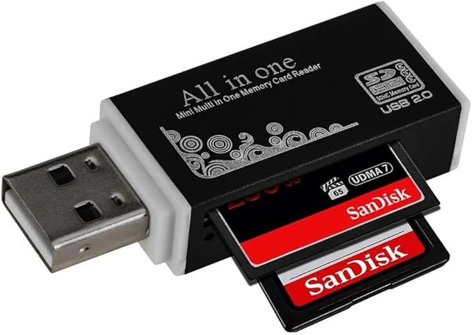 SanDisk (2-Pack) 64GB Ultra SDXC UHS-I Memory Card - 120MB/s, C10, U1, Full HD, SD Card - SDSDUN4-064G-GN6IN + Green Extreme 4 in 1 Memory Multi Card Reader