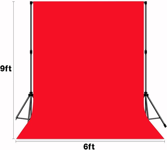 Photo Backdrop Red Background Cloth Professional Photography 6x9ft Seamless Design to Eliminate Wrinkles Wedding Luxury Theme Decoration Art Exhibition Gallery Display