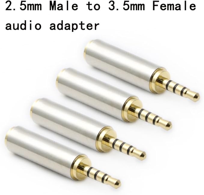 rgzhihuifz 3.5mm Female to 2.5mm Male Audio Adapter Converter Headphone 2.5mm to 3.5mm 3 Ring Jack Stereo or Mono 4 Pack