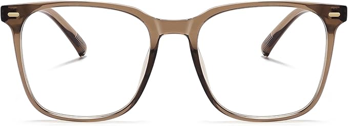 MACJERO Oversized Square Blue Light Blocking Glasses for Women Men, Anti-Fatigue Computer Monitor Gaming Glasses Reduce Eye Strain(Brown)