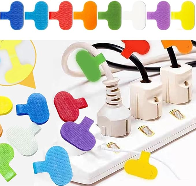 40Pcs Multi Color Cable Labels Tags, Waterproof Writable Cord Labels with Self-Adhesive for Electronics, Computer & Industrial Cable Management(2.4" x 1.5")
