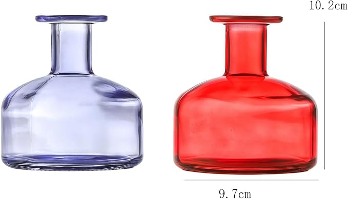 Green Empty Glass Reed Diffuser Bottles,300ml Refillable Diffuser Bottle for Essential Oils,Aromatherapy Container for DIY Replacement Diffuser,Fragrance Decoration,Crafts Decor,Small Flower Vase