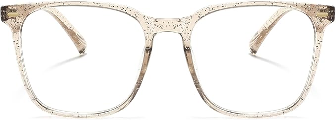 MACJERO Oversized Square Blue Light Blocking Glasses for Women Men, Anti-Fatigue Computer Monitor Gaming Glasses Reduce Eye Strain(Pearl Champagne)
