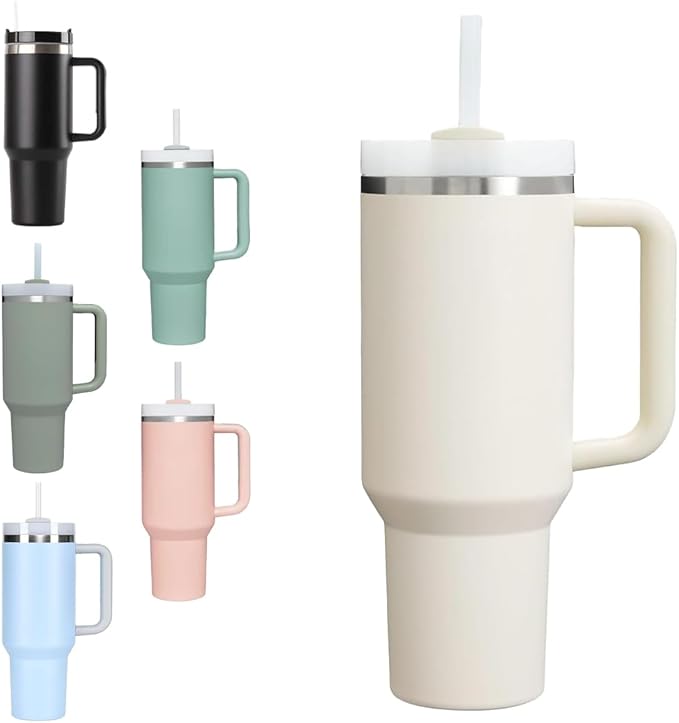 H&F Clicks Insulated Tumbler, Stainless Steel Tumbler with Leakproof Lid for Water, Coffee or Iced Tea. Cup Holder Compatible for Travel, BPA-Free Water Bottle, Vacuum Insulated Tumbler.