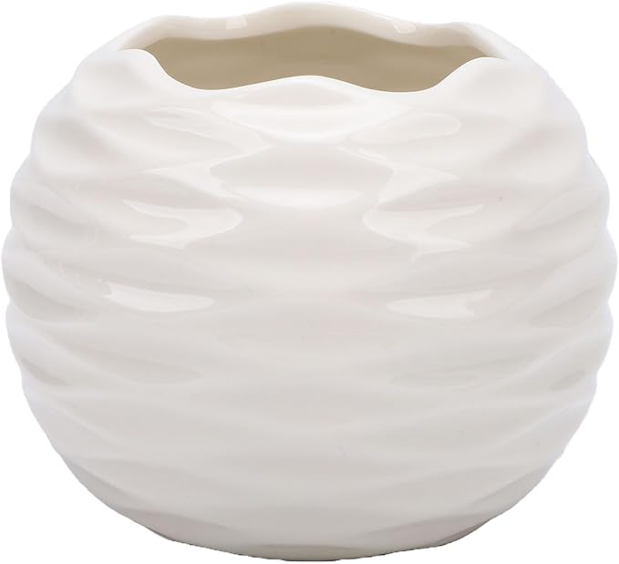 Scented Candle Holder, Ceramic Nordic Minimalist Holder, Hand Cast Texture Heat Proof Candle Stand with Durable Design, Ideal for Living Room, Dining Table & Bedroom Decor (White)