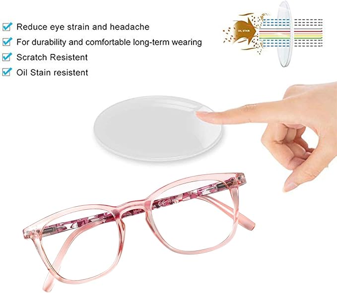 Henotin 3-Pack Blue Light Blocking Reading Glasses,Spring Hinge Computer Readers for Men Women,Anti UV Ray Filter Eyeglasses (Mixed Color-2, 0.75, Diopters)
