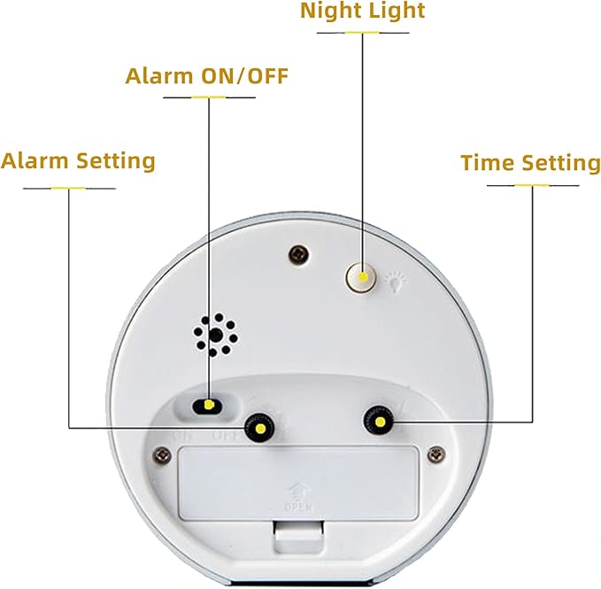 HIQU and HIST Alarm Clock with Backlight, 4 Inches White Desk Clock (White)