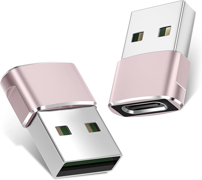 Basesailor USB to USB C Adapter 2 Pack,Type C Female to A Male Cable Converter for Apple Watch Ultra iWatch Series 7 8,iPhone 15 14 13 12 Pro Max Mini,AirPods,iPad 9 Air 4 5,Samsung Galaxy S20 S21 S22