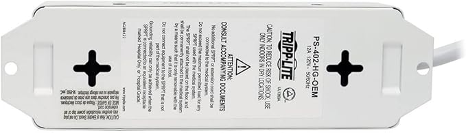 Tripp Lite Safe-IT Medical-Grade Power Strip, 4 15A Hospital-Grade Outlets, 2ft. Cord, UL 1363A (PS-402-HG-OEM)