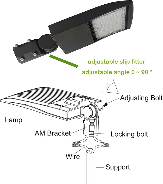100W LED Parking Lot Area Lights, Dimmable LED Shoebox Lights, 20KV Surge Protector Built-in 13500LM 600W Equiv. Outdoor Commercial Area Road Lamps, DLC UL Approved 5000K Daylight 100-277VAC