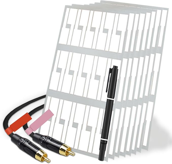 Charging Cable Label Tags, Electrical ID Wire Cords Marker, White Color 240pcs, Write and Print, Waterproof, for Computer, Ethernet, Speaker and Phone Wire Management Sticker