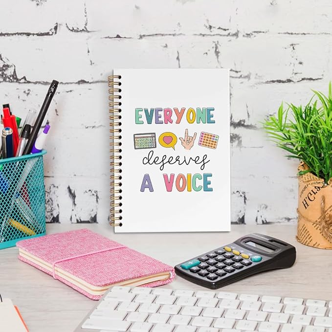 dvhdajed Everyone Deserves a Voice Mental Health Journaling Notebooks, Therapy Therapist Journal Spiral Notebook for Women, Mental Health Pathologist Office School Supplies Gifts, 5.5x8.3 In