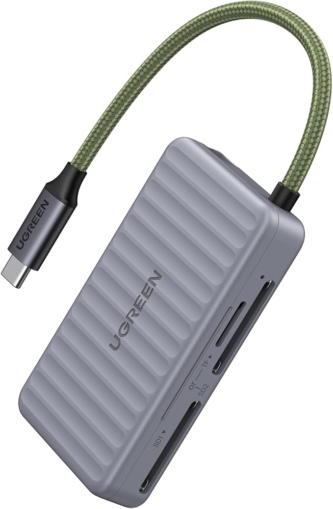 UGREEN USB C SD Card Reader with SD Card Holder, High-Speed Memory Card Reader Adapter with 4 Card Storage Case Holder for Cameras SD/Micro SD Card Compatible with iPhone 16 15, Samsung Galaxy etc