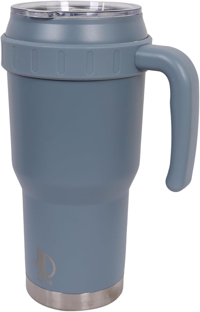 40 Oz Tumbler with Handle & Straw Lid, Insulated Stainless Steel Vacuum Flask, Double Wall Thermal Car Cup for Hot & Cold Drinks, Leak Proof, BPA Free (Slate Gray)
