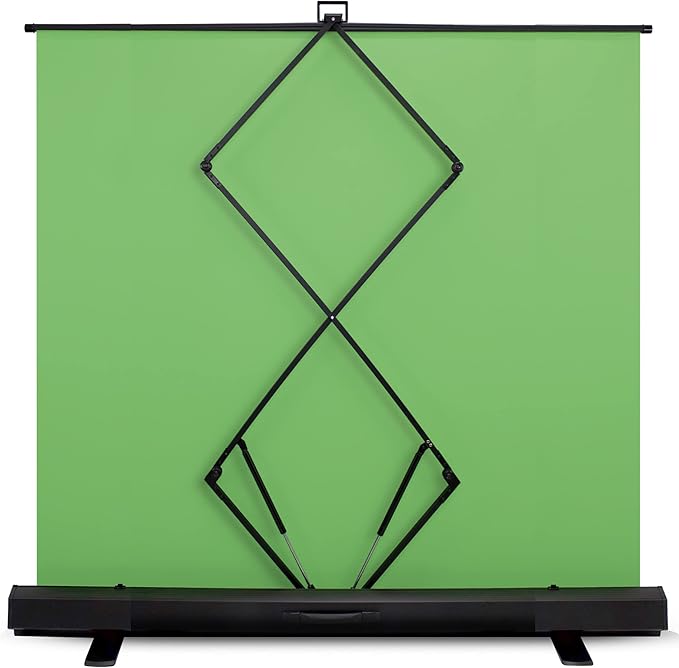 【Wider Style】 KHOMO Gear 87-in Large Collapsible Green Screen Backdrop Portable Retractable Chroma Key Panel Photo Background with Stand for Video Conference, Photographic Studio, Streaming