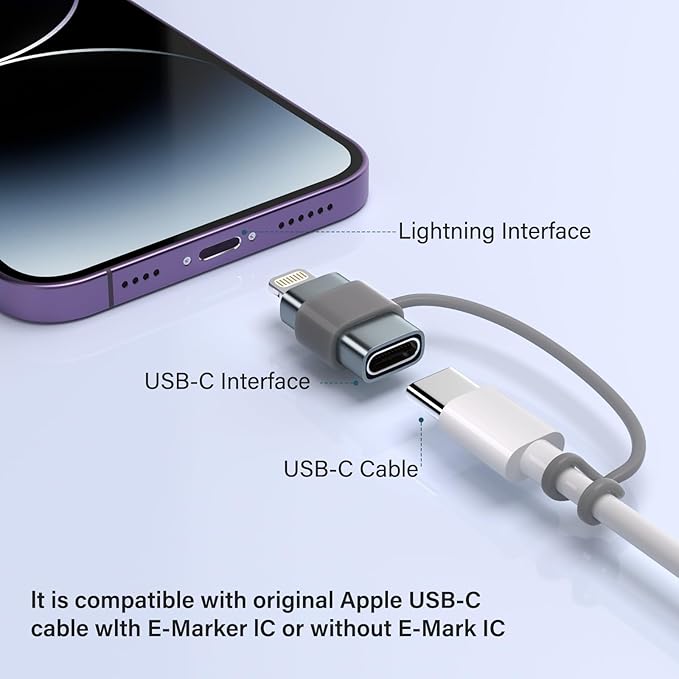MFi Certified USB C Type C to Lightning Adapter （4 Pack） 1.8-2.2A 15W Fast Charging Support Data Sync,Lightning to USB Type C Cable Adapter for iPhone/iPad/for Airpods Not for Audio/OTG