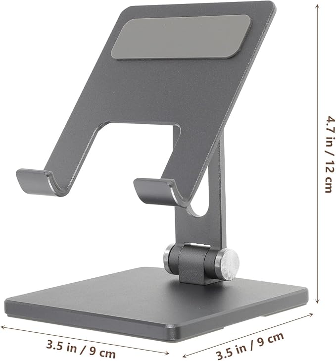 WOFASHPURET Adjustable Foldable Tablet Stand for Desk Portable Aluminum Alloy Tablet Holder Compatible with Ipad and Multi-Angle Desktop Bracket in Space Gray