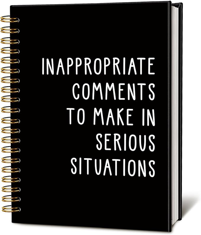 LIANGW Funny Notebooks for Work, Sarcastic Notebooks for Work, Funny Office Gifts for Coworkers, Funny Office Supplies, Black Hardcover Spiral Notebook 5.5x8.3 Inch