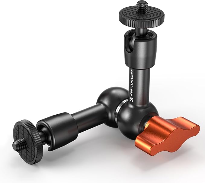 K&F CONCEPT 6" Magic Arm Kit 1/4" Screw 360°Ballhead Articulating Mini Arm Mount for Monitor, LED Light, Webcam