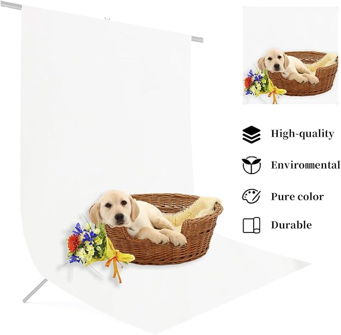 10x20 Ft White Backdrop Background for Photography Photo Booth Backdrop for Photoshoot Background Screen Video Recording Parties Curtain