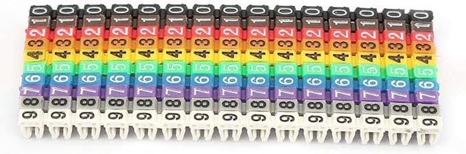 Clip on Wire Markers Wire Number Labels Colorful Cable Numbering Marker Tube for Marking The Color Coded Cables(150PCS -1.5MM 1.5)