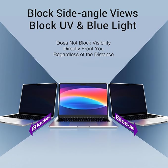 Strong Magnetic Privacy Screen Compatible with MacBook Air 15 Inch 2023-2025,M2, M3, M4, Upgraded Removable Screen Protector Mac Air 15 inch Laptop Screen Filter Shield Anti BlueLight Glare Anti Spy