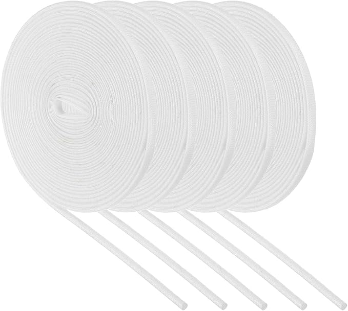 MECCANIXITY 5Pcs Wire Insulation Braid Fire Sleeve,16.4Ft-2.5mm ID White, High Temp Silicone Coated Fiberglass Sleeving for Automotive Hose Lines Electrical Wiring